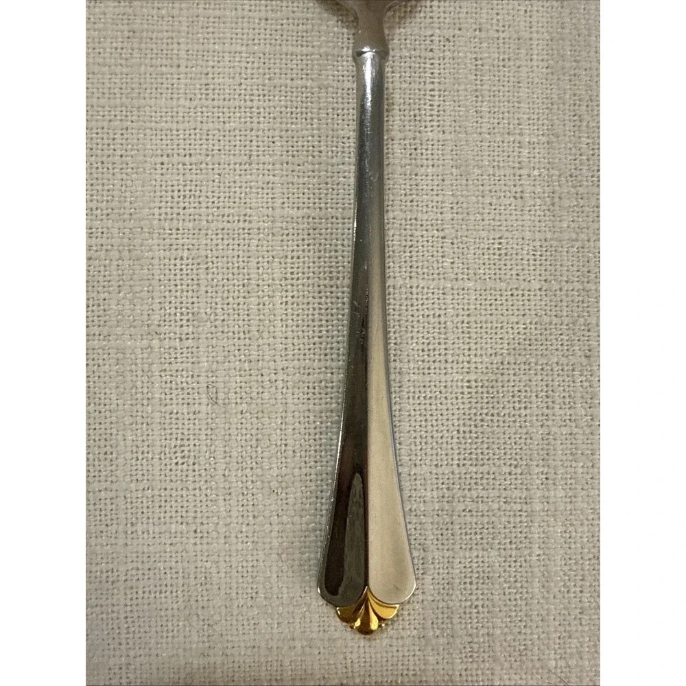 Oneida Golden Juilliard Cube Heirloom Stainless Flatware Gold Tip Salad Fork